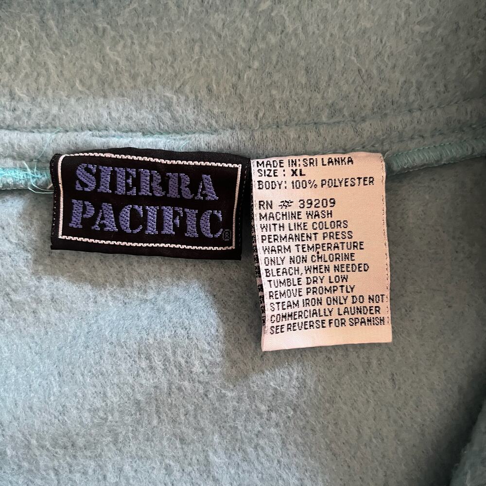 Sierra Pacific Quarter Zip Fleece Womens XL Blue Leopard Print Pullover Jacket - Picture 5 of 5